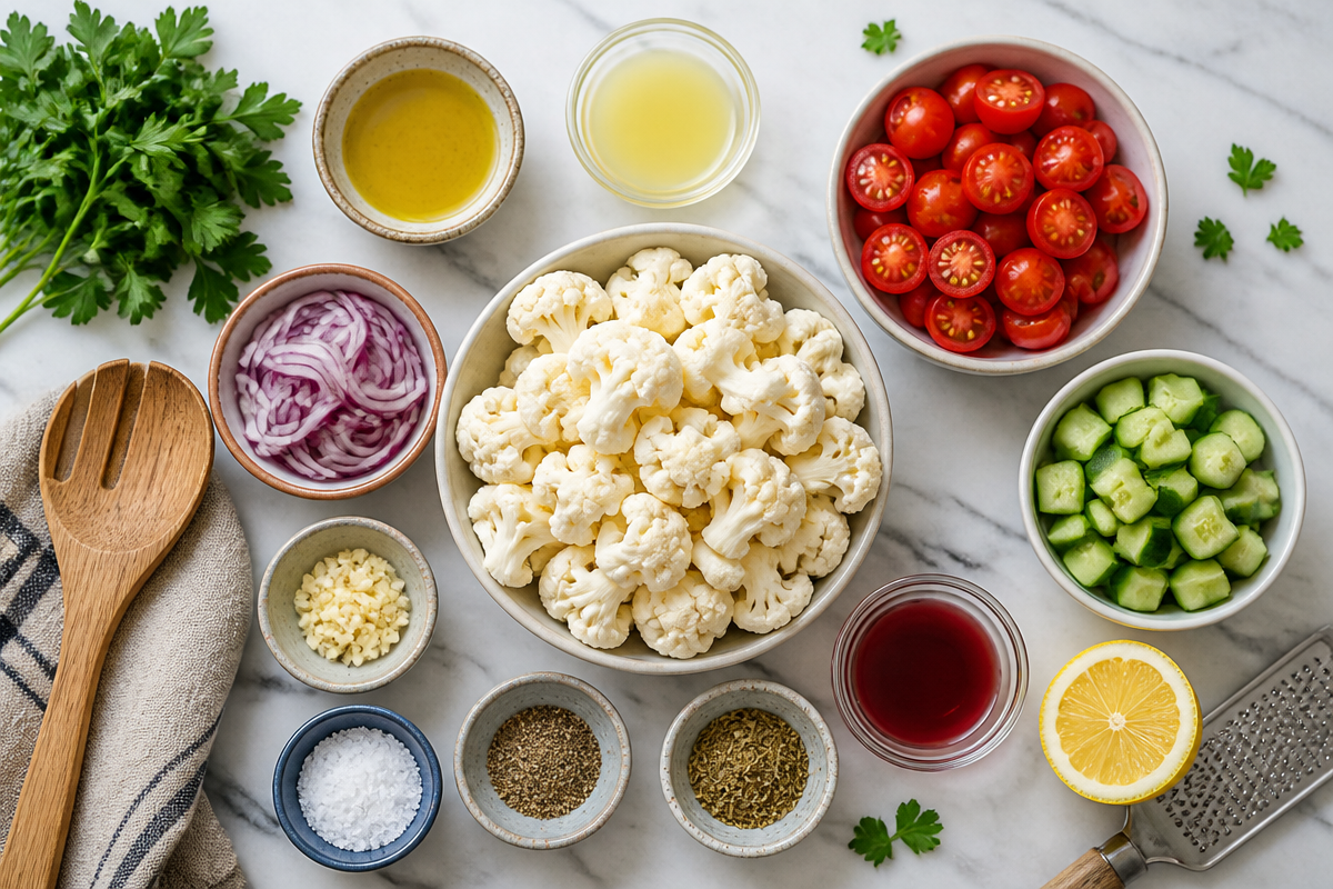 Easy Mediterranean Marinated Cauliflower Salad - A Refreshing Delight