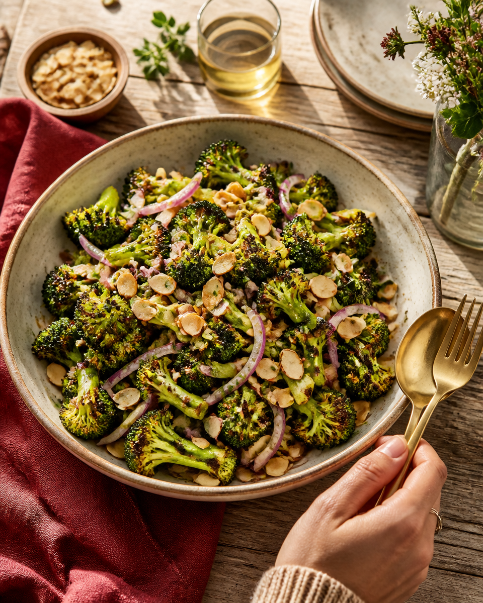 Charred Broccoli and Almond Salad