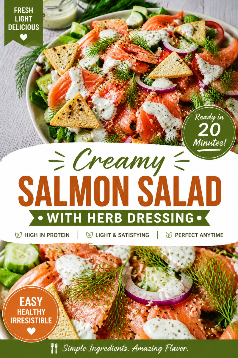 Smoked Salmon Salad with Cream Cheese Dressing