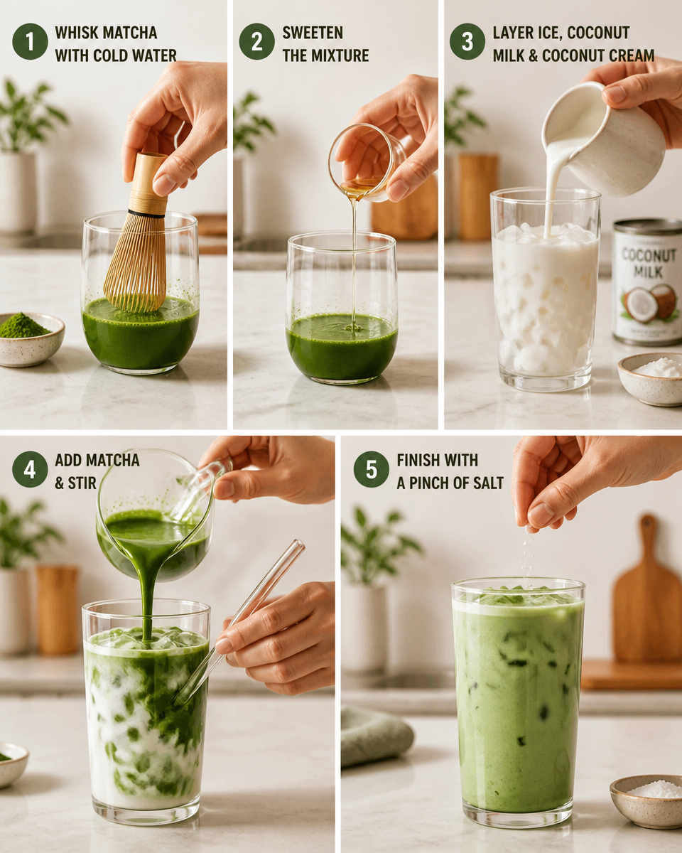 Coconut Matcha Latte (Iced)