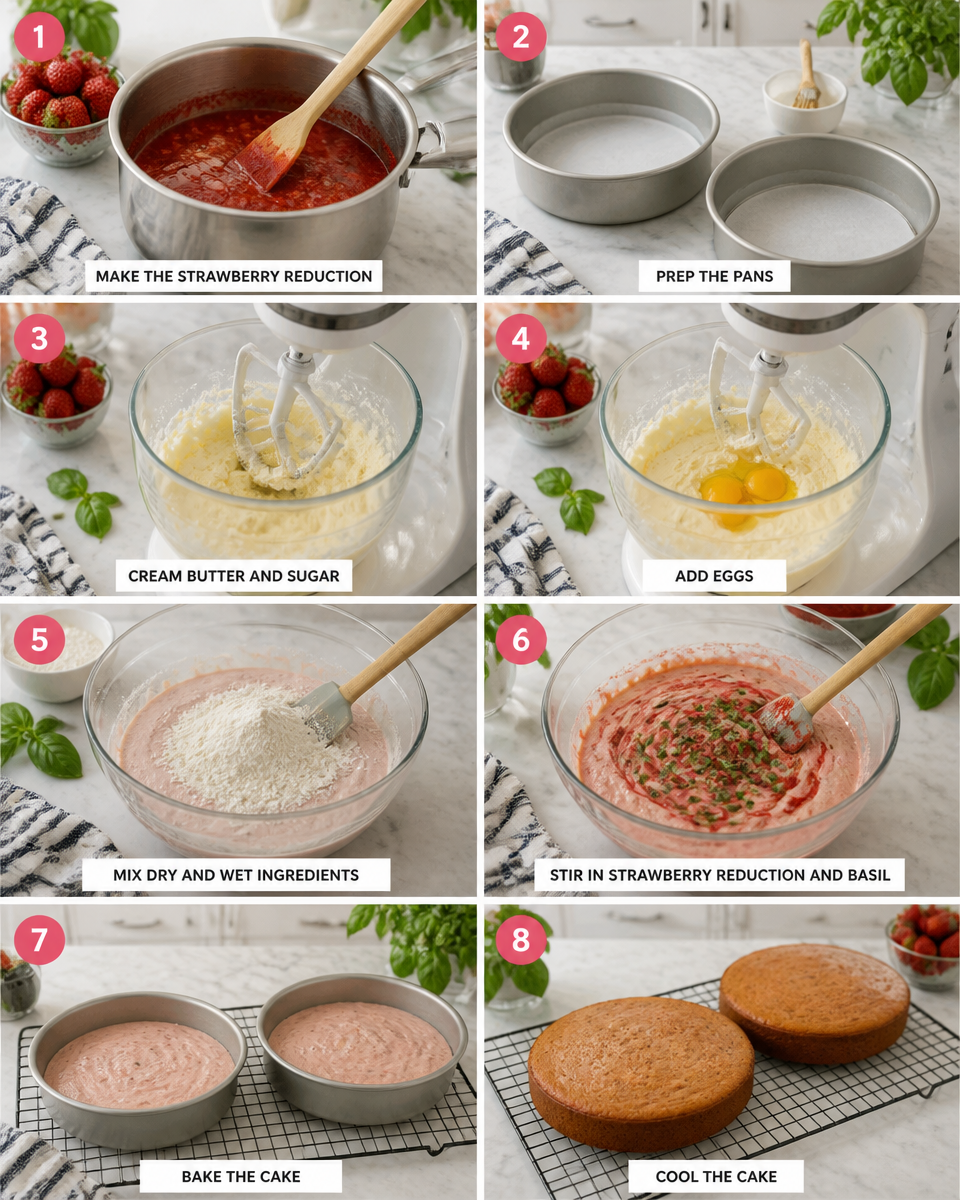 Strawberry Basil Cake