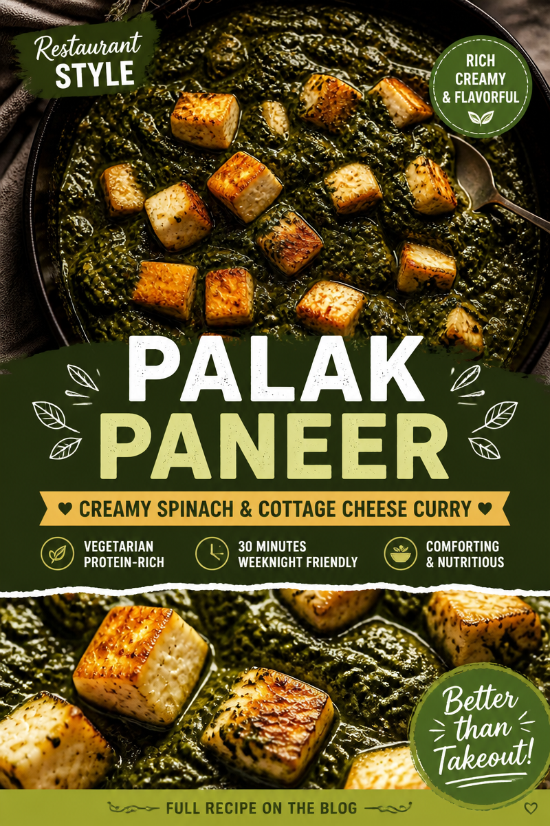 Easy Palak Paneer — Indian Spinach Cheese Curry