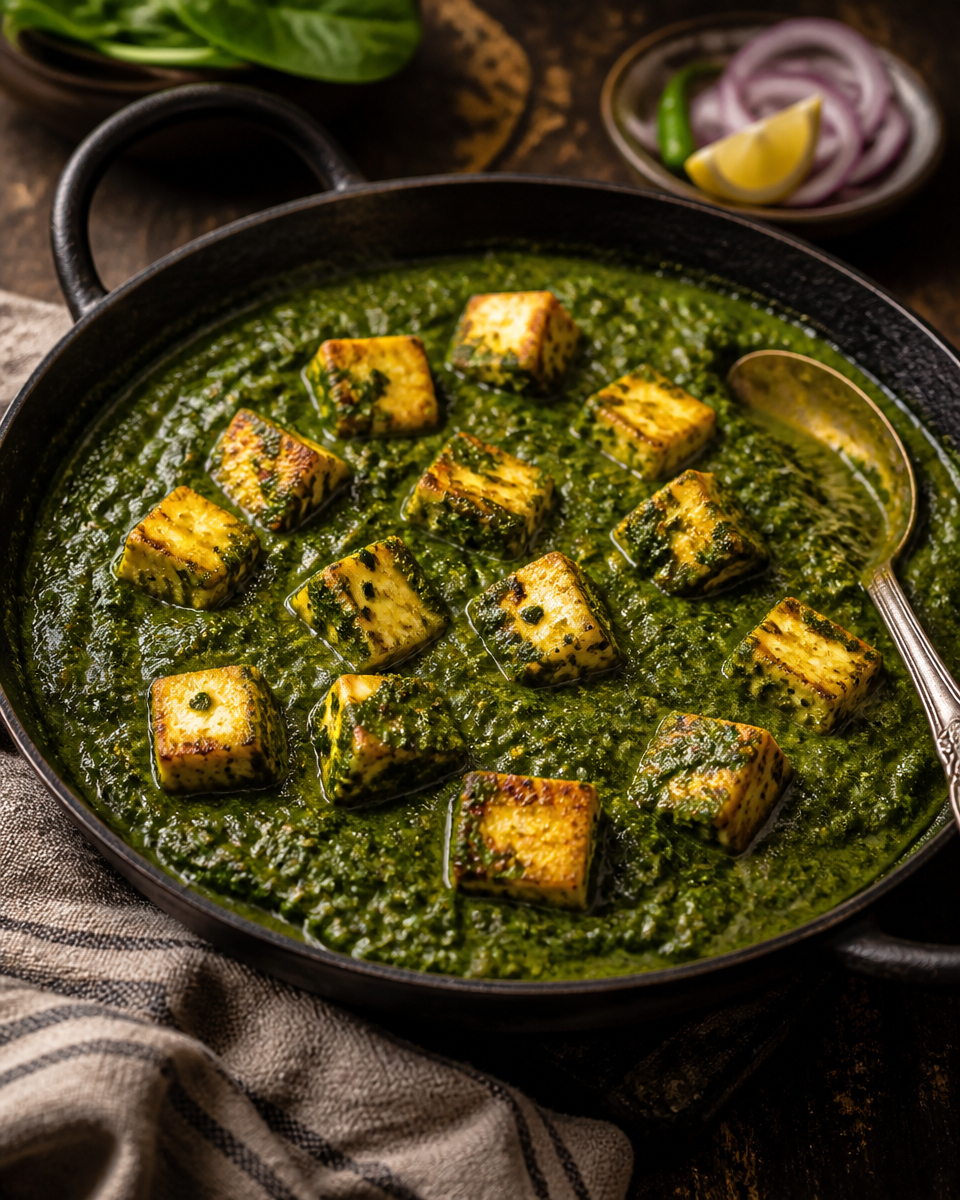 Easy Palak Paneer — Indian Spinach Cheese Curry