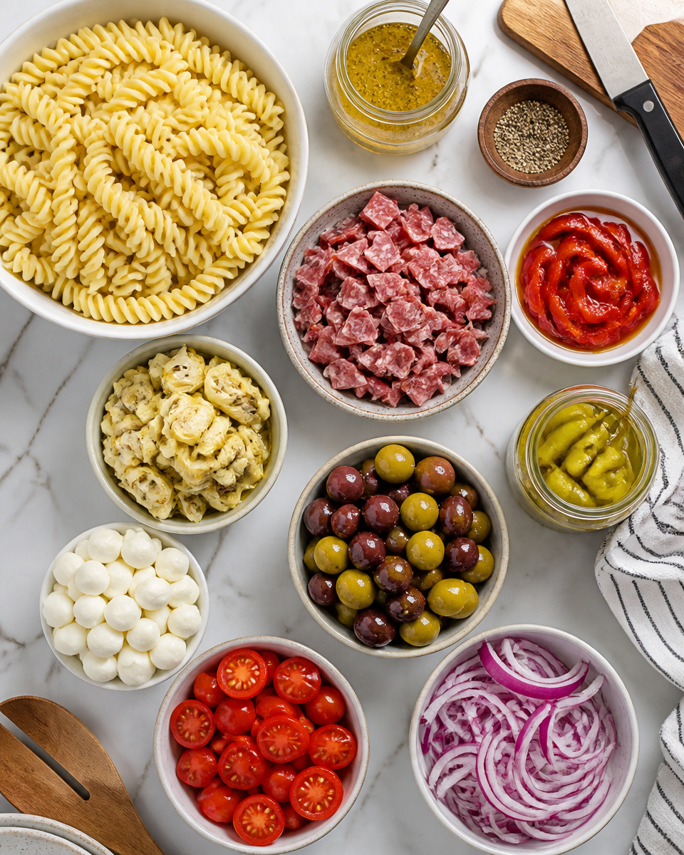 Easy Antipasto Pasta Salad — Italian Deli Style