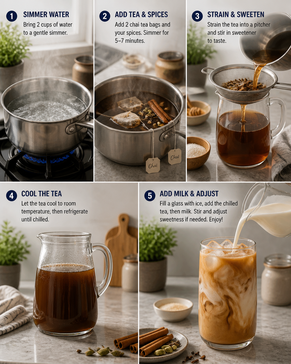Easy Chai Latte Iced — Spiced Homemade