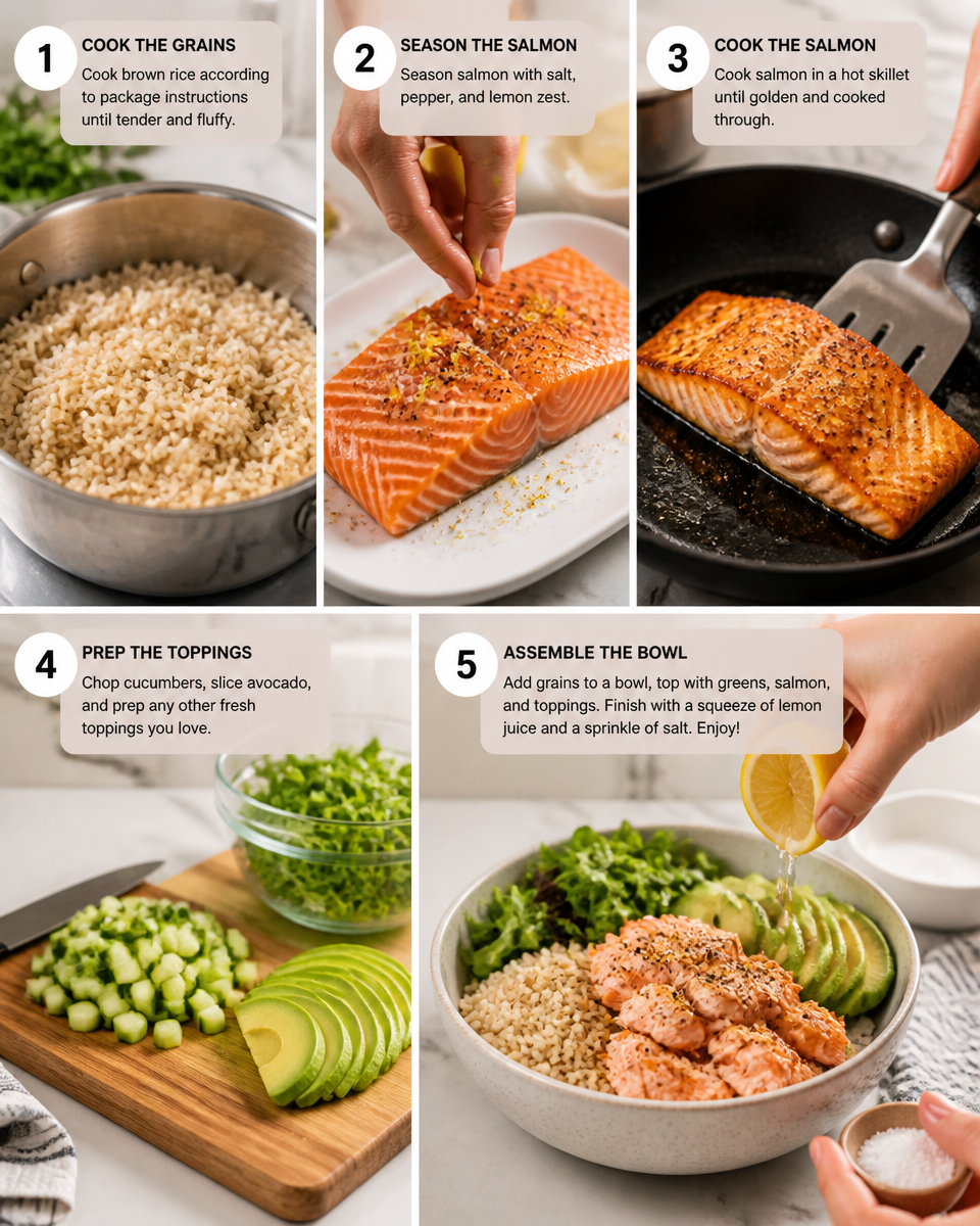 Easy Grain Bowl with Salmon — Healthy Lunch