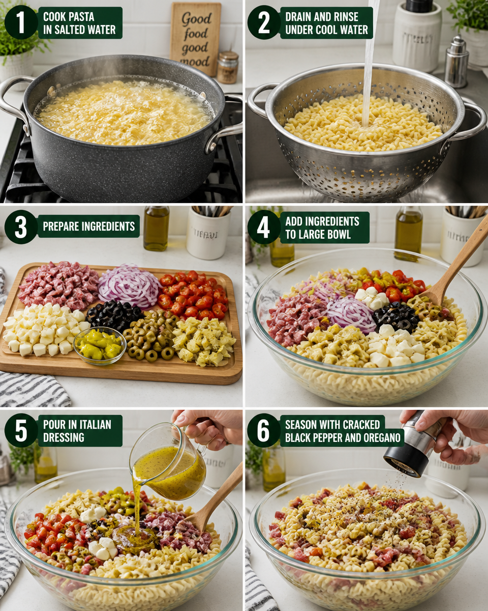 Easy Antipasto Pasta Salad — Italian Deli Style