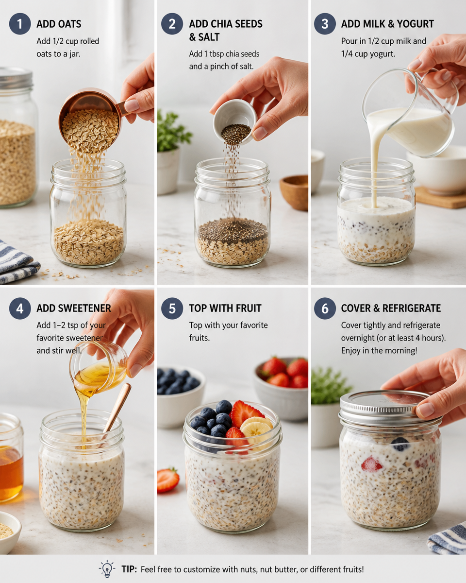 Easy Overnight Oats 5 Flavors — Meal Prep