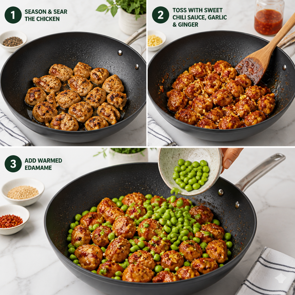 Tasty High-Protein Sweet Chili Chicken & Edamame Bowls to Love