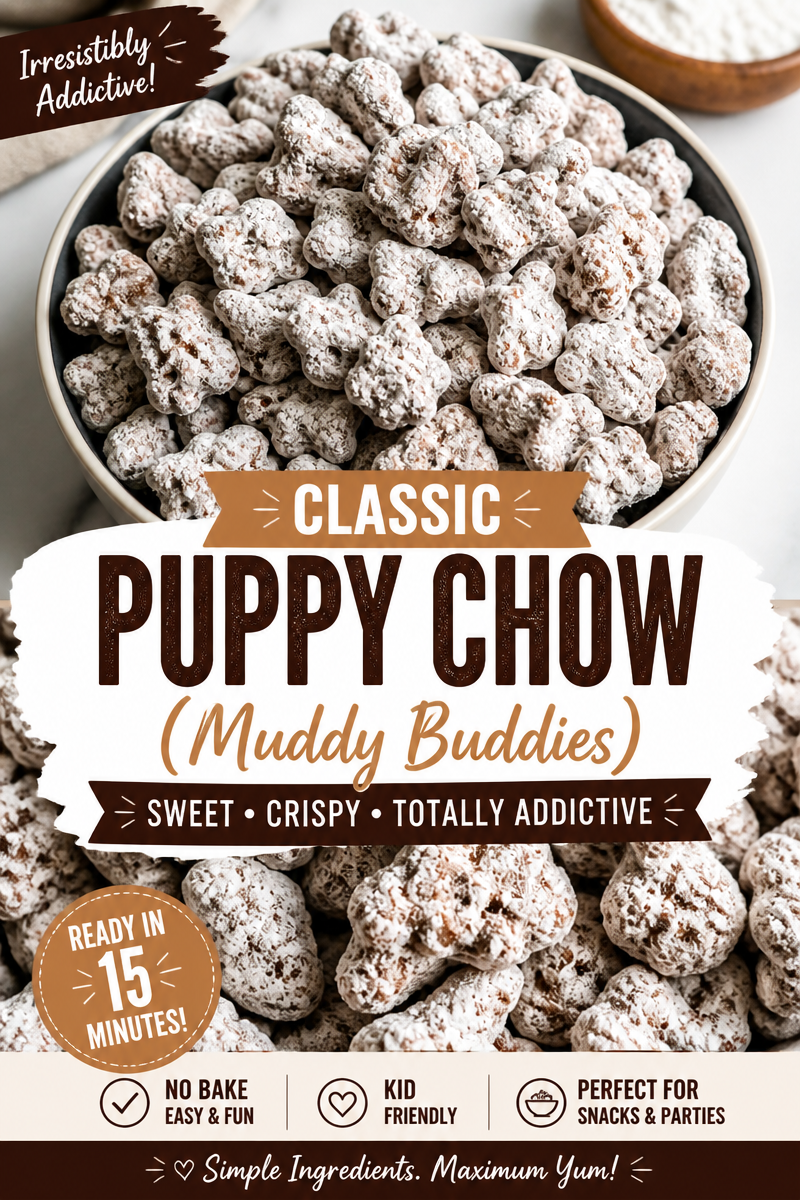 Easy Puppy Chow — Muddy Buddies Chocolate Peanut
