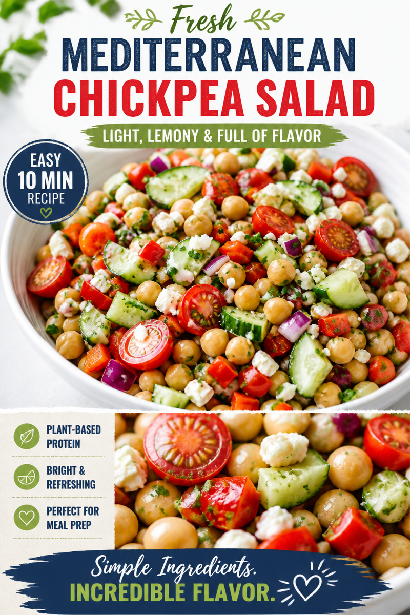 Easy Chickpea Mediterranean Salad — Lemon