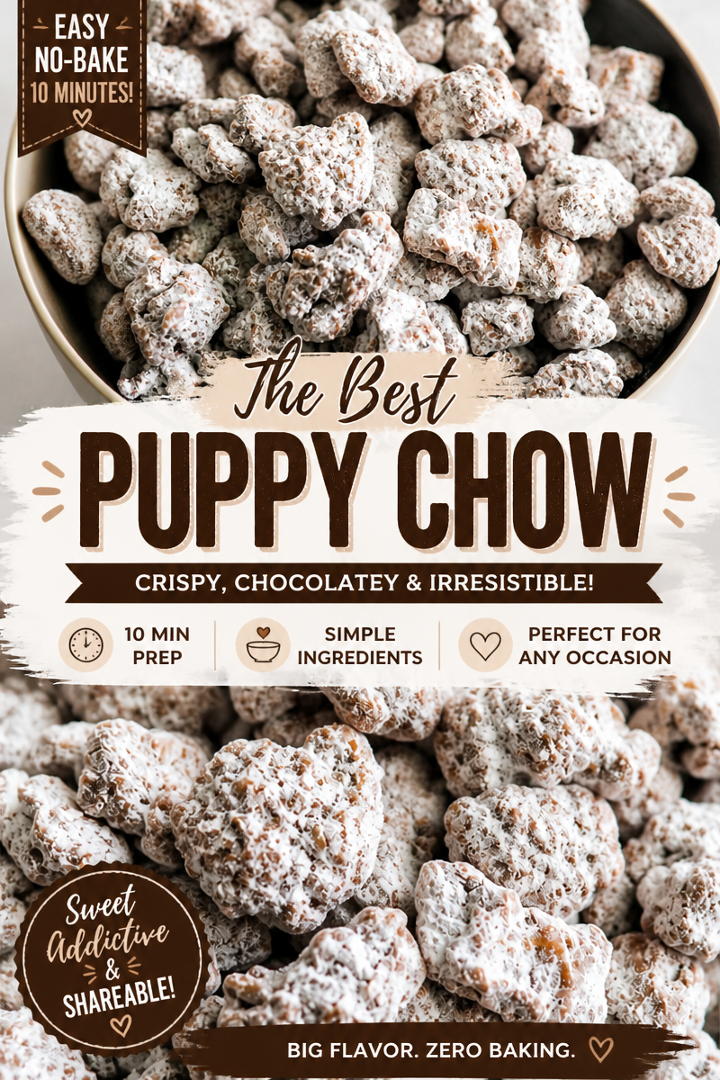 Easy Puppy Chow — Muddy Buddies Chocolate Peanut