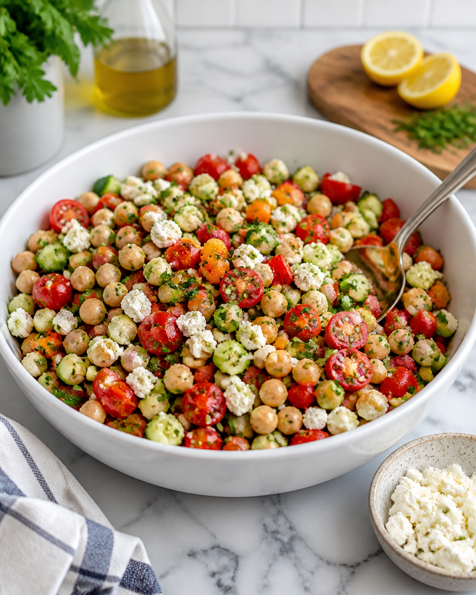 Easy Chickpea Mediterranean Salad — Lemon