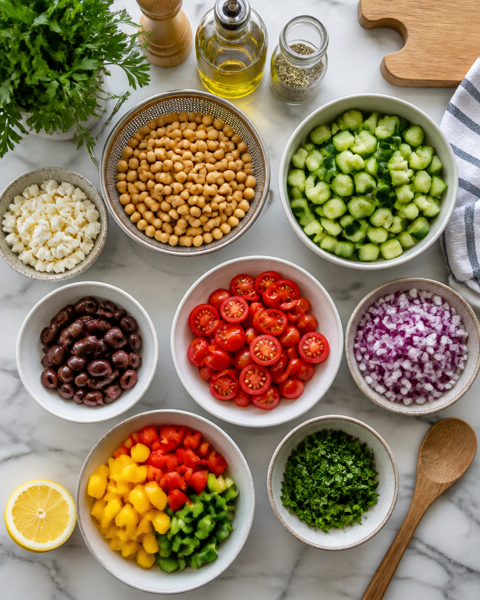 Easy Chickpea Mediterranean Salad — Lemon