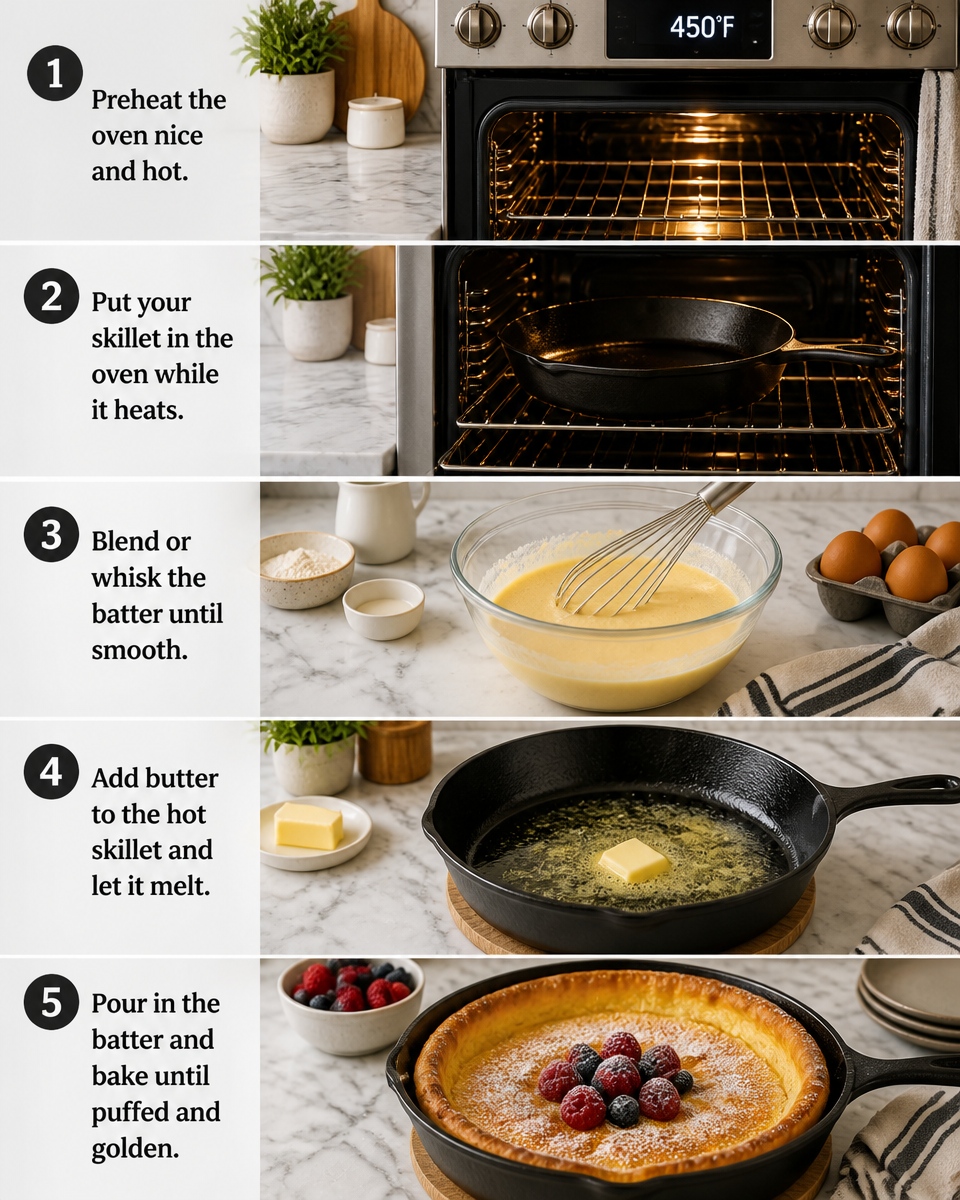 Easy Dutch Baby Pancake — Puffed Oven Skillet