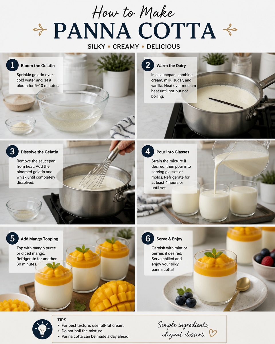 Easy Panna Cotta with Mango — Italian Gelatin