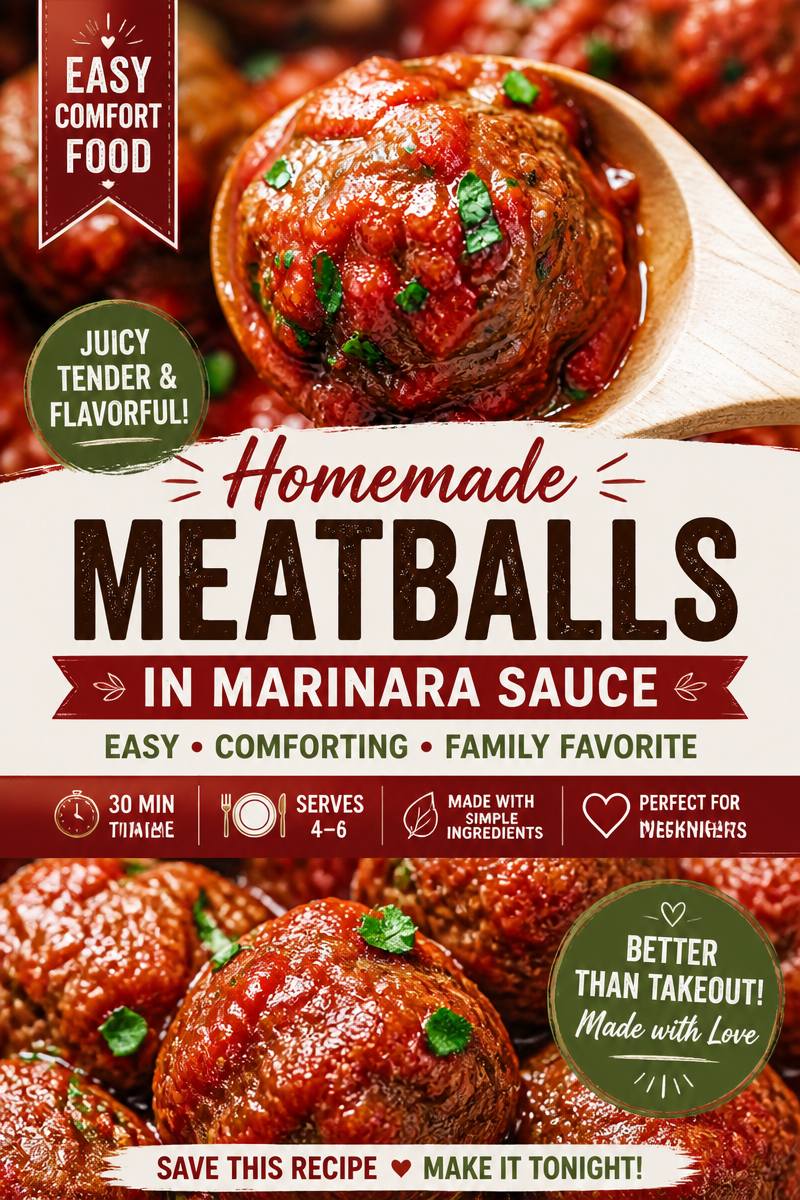 Baked Stuffed Meatballs with Marinara