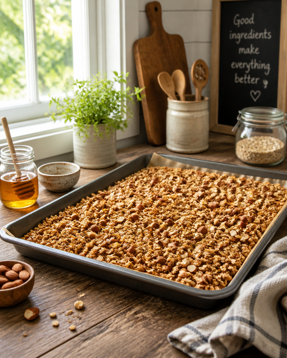 Homemade Granola with Honey and Almonds