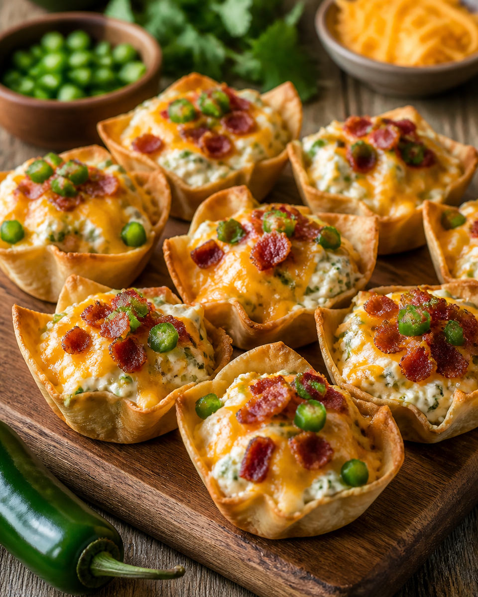 Jalapeño Cream Cheese Wonton Cups