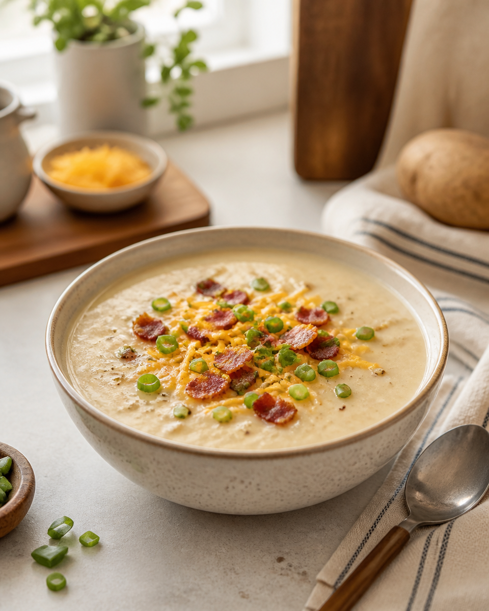 Loaded Baked Potato Soup (Lighter Version)