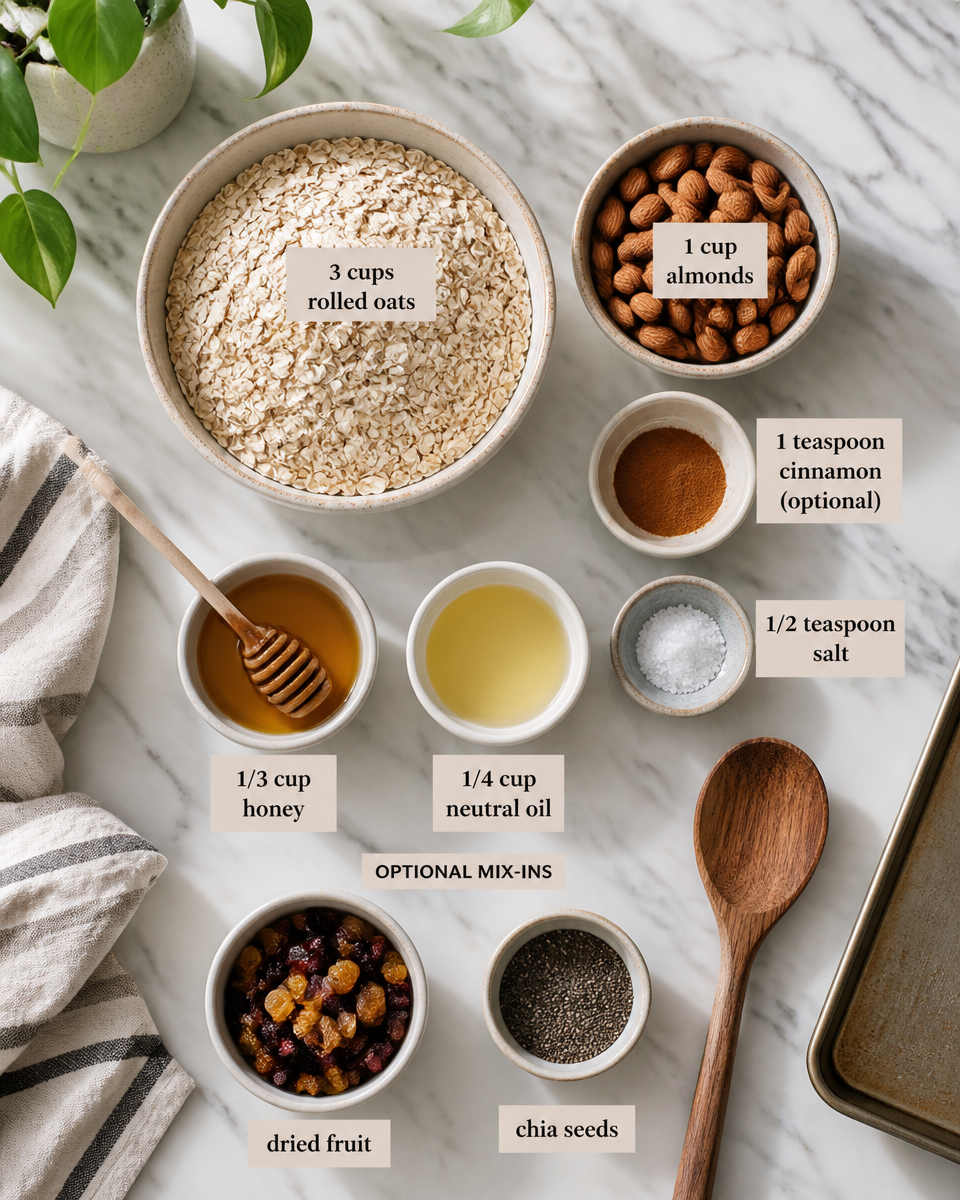 Homemade Granola with Honey and Almonds