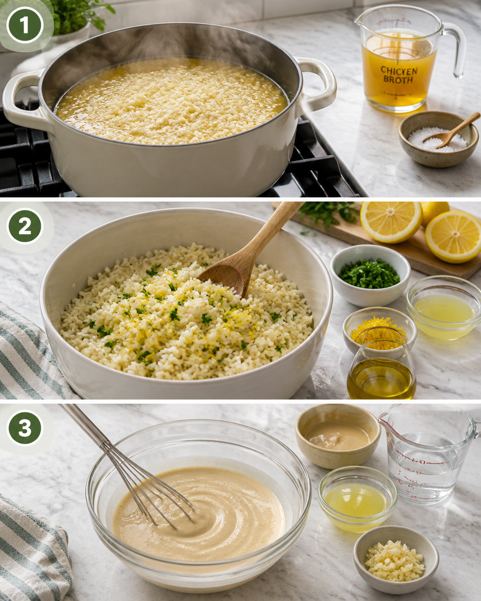 Greek Lemon Rice Bowls with Chicken