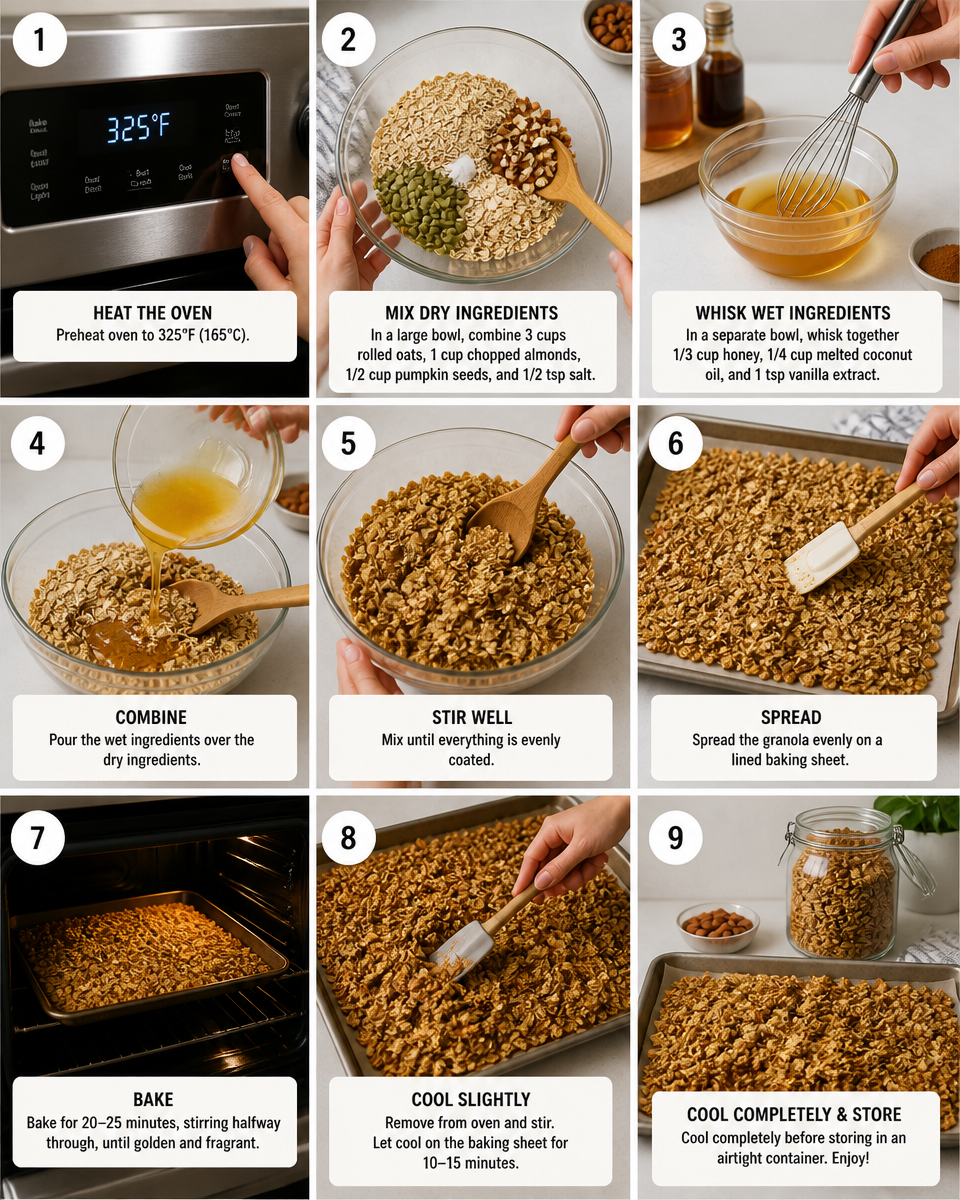 Homemade Granola with Honey and Almonds