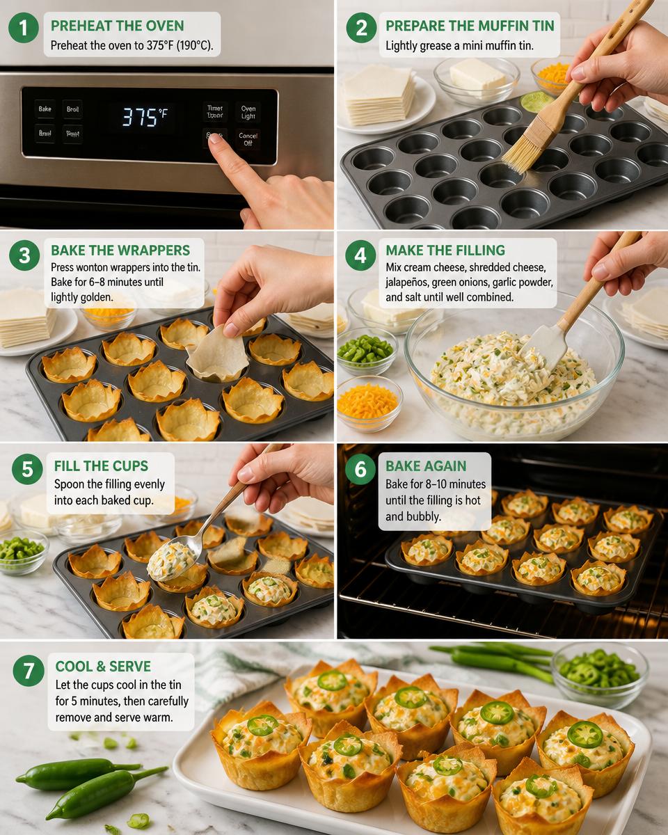 Jalapeño Cream Cheese Wonton Cups