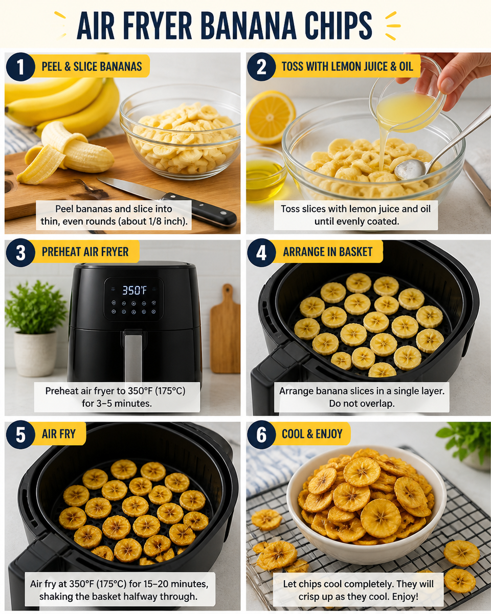 Easy Air Fryer Banana Chips — Sweet Crunchy