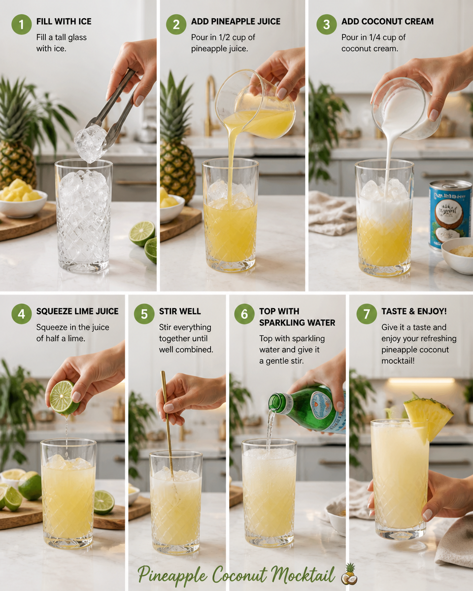 Easy Pineapple Coconut Mocktail — Tropical