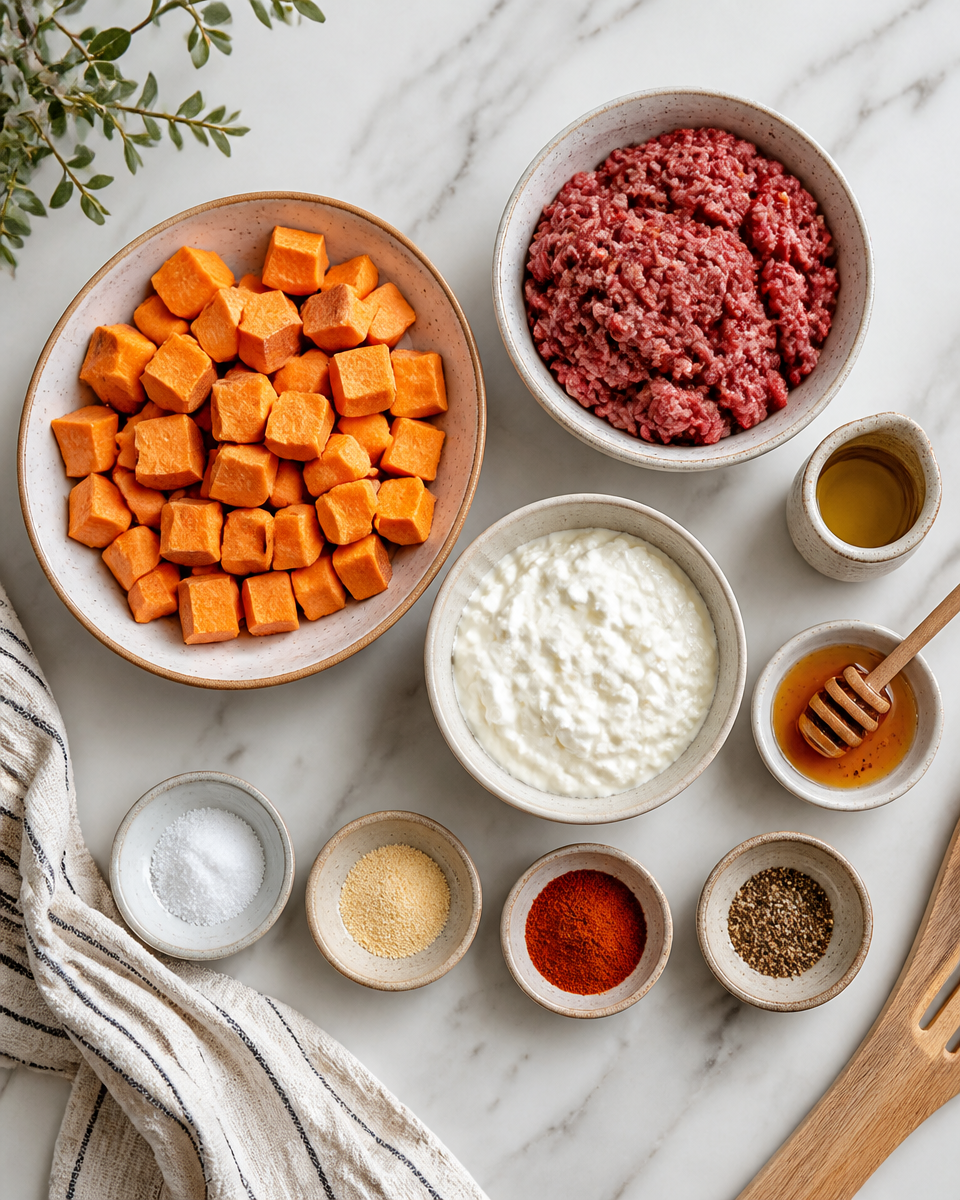 Satisfying Hot Honey Cottage Cheese Sweet Potato Bowl Delight