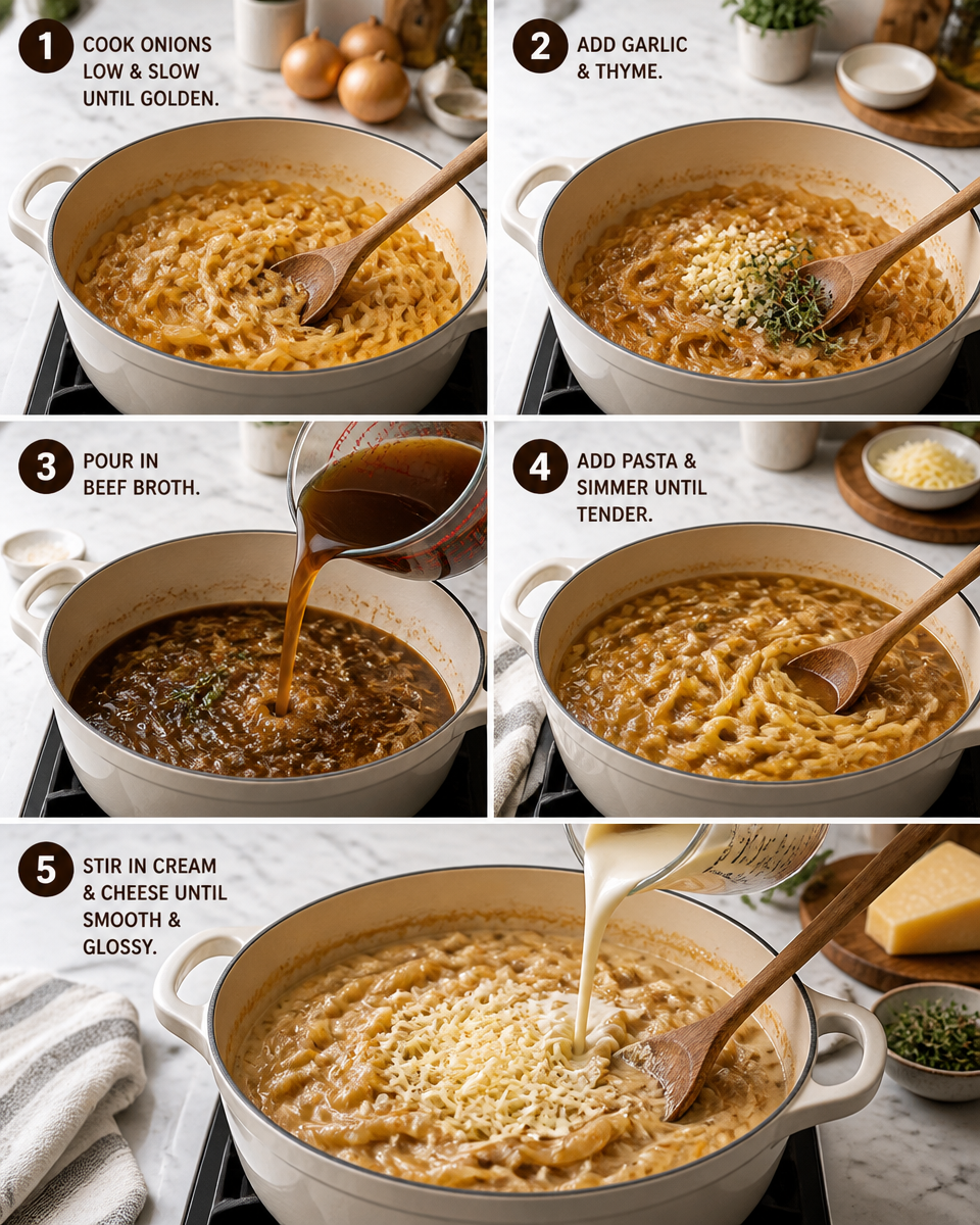 French Onion Pasta