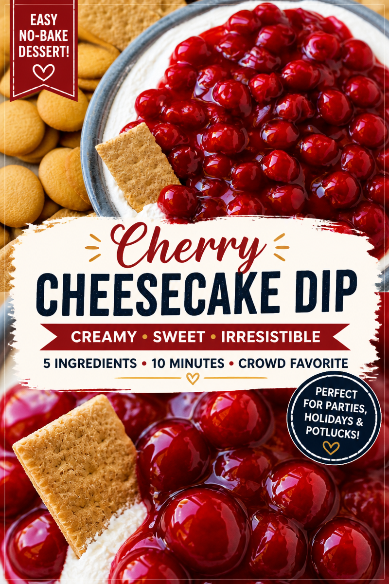 Cherry Cheesecake Dip with Graham Crackers