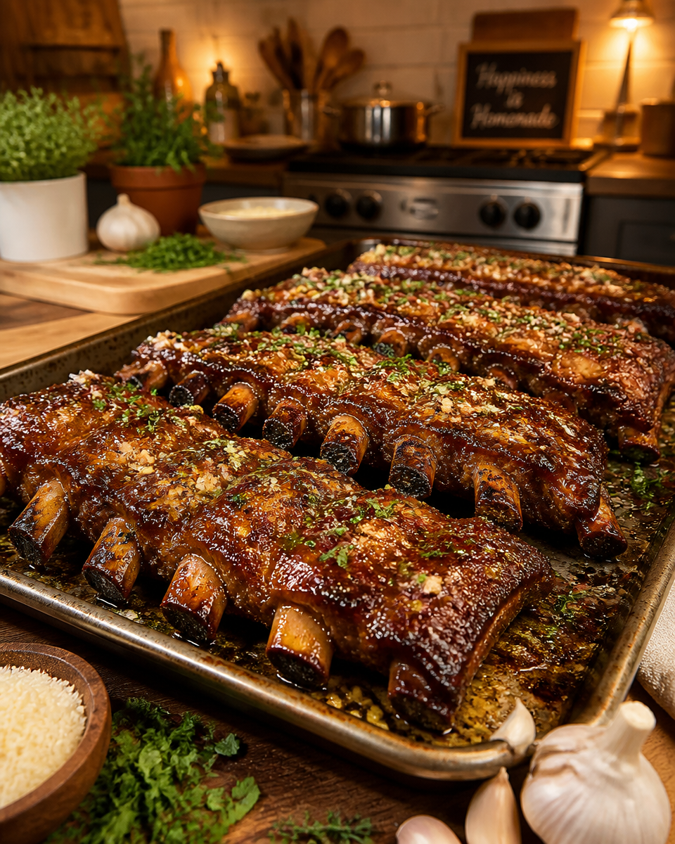 Garlic Parmesan Pork Ribs (Oven)