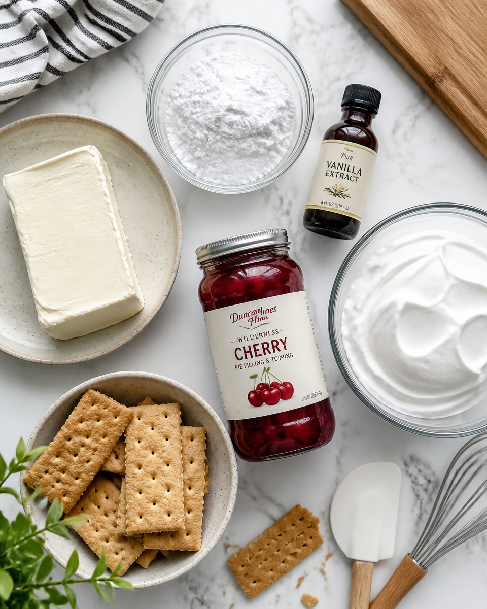 Cherry Cheesecake Dip with Graham Crackers