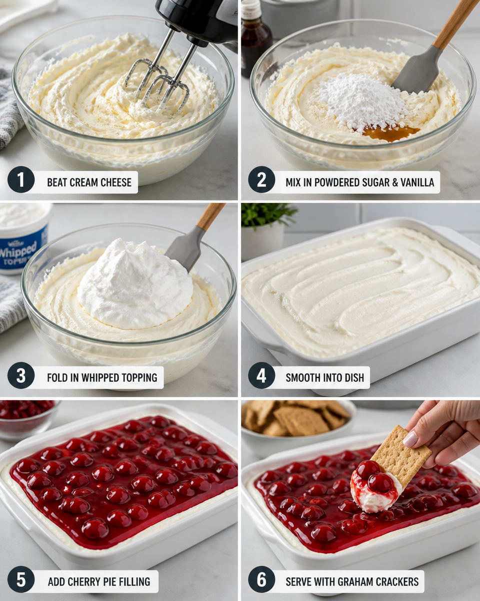 Cherry Cheesecake Dip with Graham Crackers