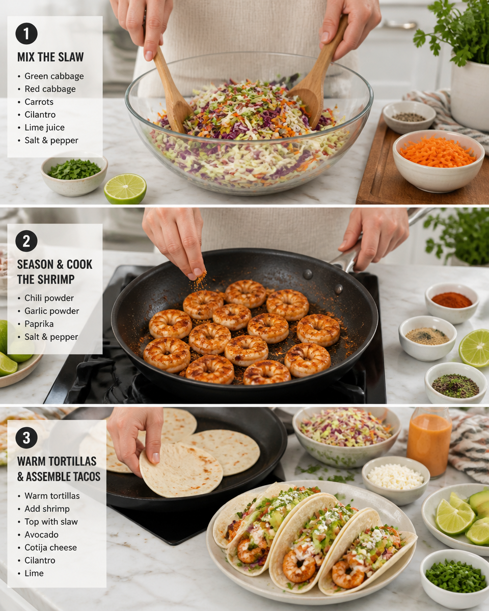 Mango Shrimp Tacos with Slaw