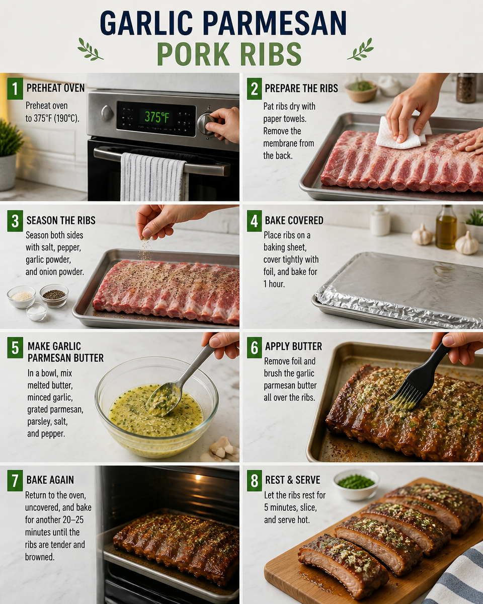 Garlic Parmesan Pork Ribs (Oven)