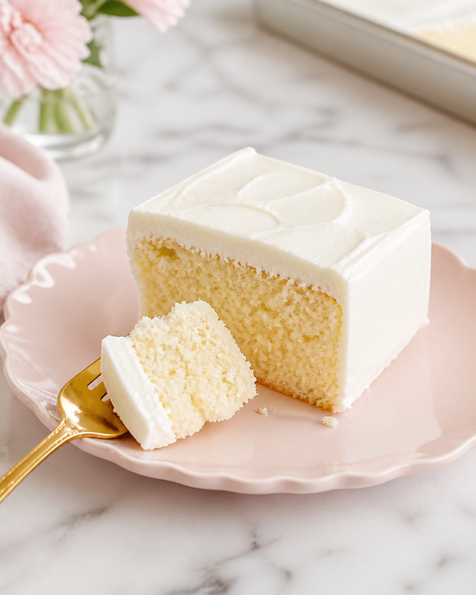 Easy Sheet Cake Vanilla — Simple Large Pan
