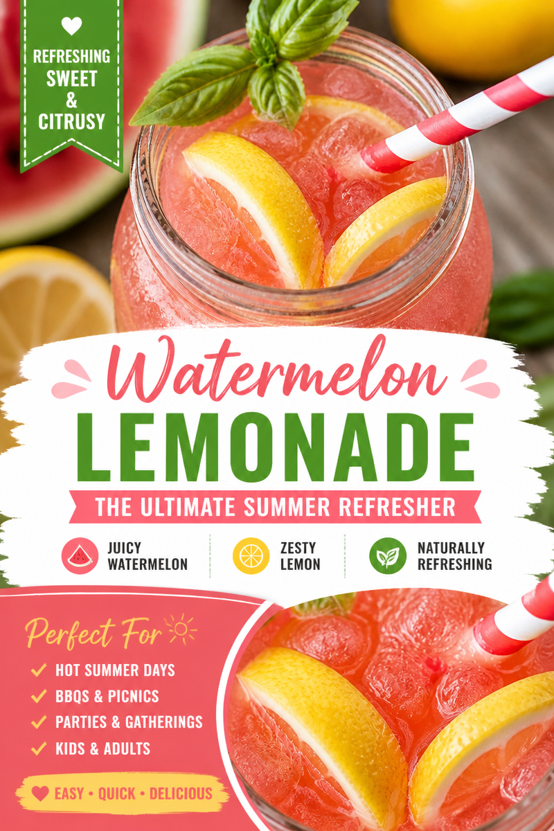 Easy Watermelon Basil Lemonade — Summer