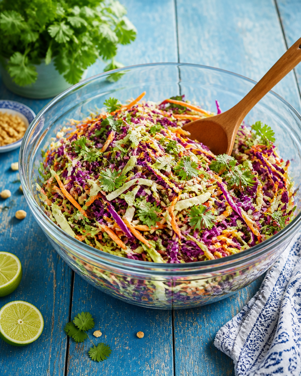 Easy Asian Slaw — Sesame Ginger Dressing