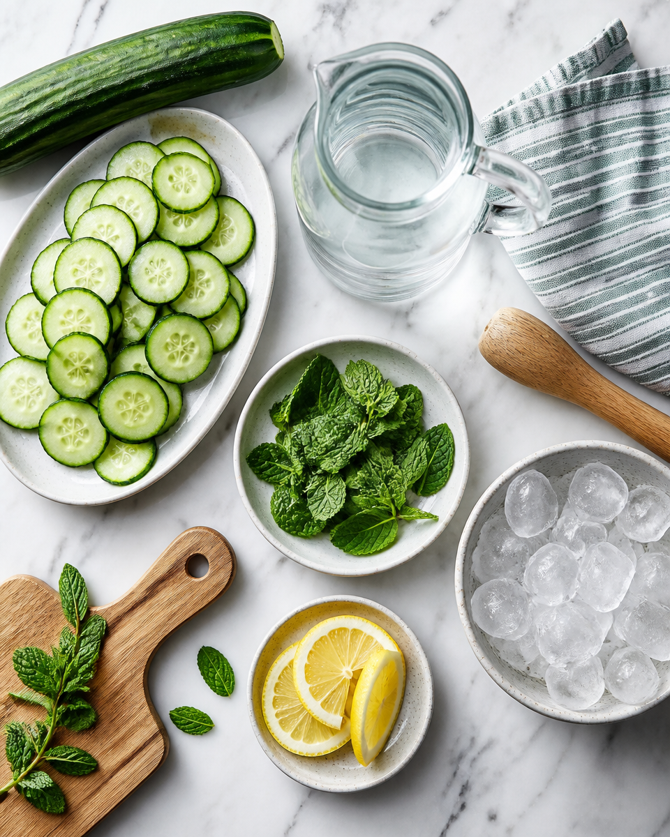 Easy Cucumber Mint Cooler — Spa Water Drink