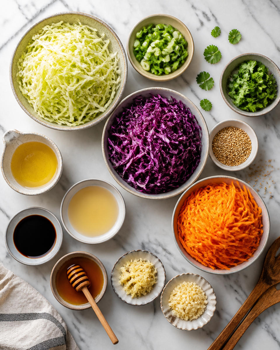 Easy Asian Slaw — Sesame Ginger Dressing