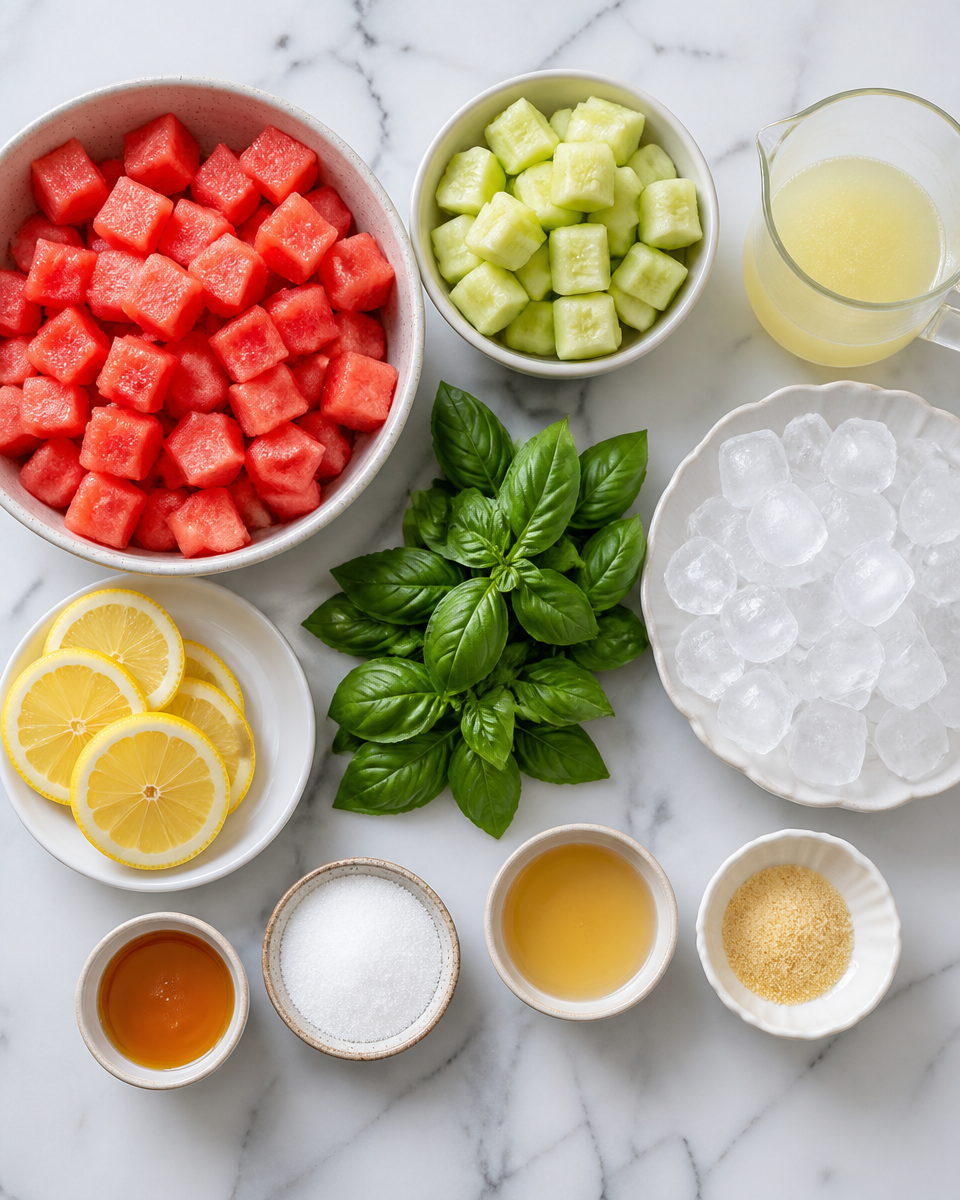 Easy Watermelon Basil Lemonade — Summer