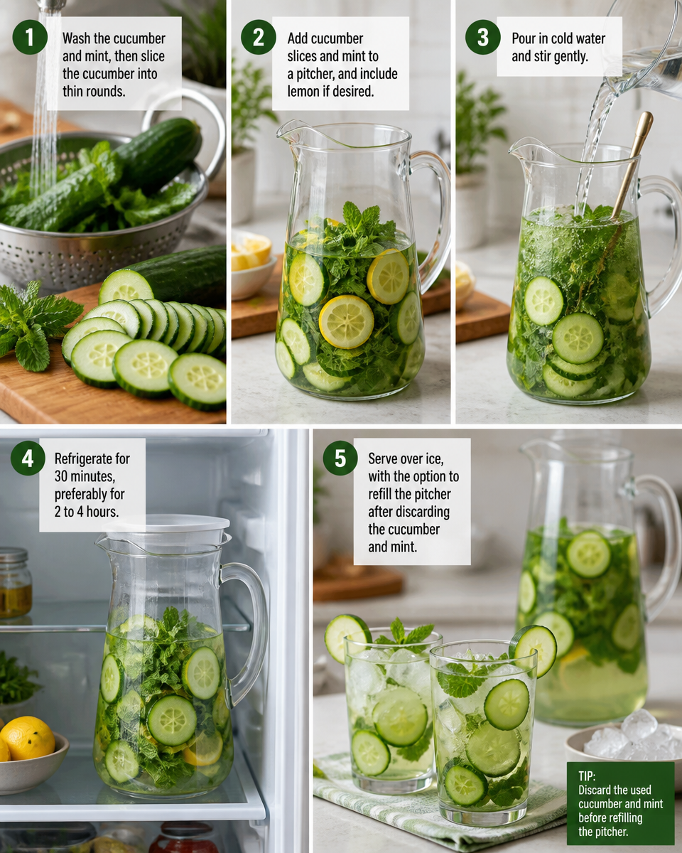 Easy Cucumber Mint Cooler — Spa Water Drink