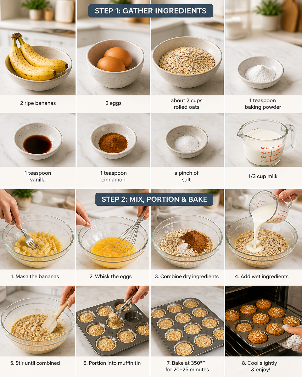Easy Banana Oat Muffins — Healthy No Flour