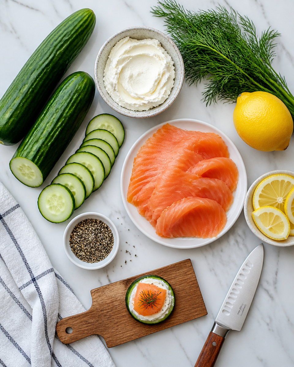 Smoked Salmon Cucumber Bites
