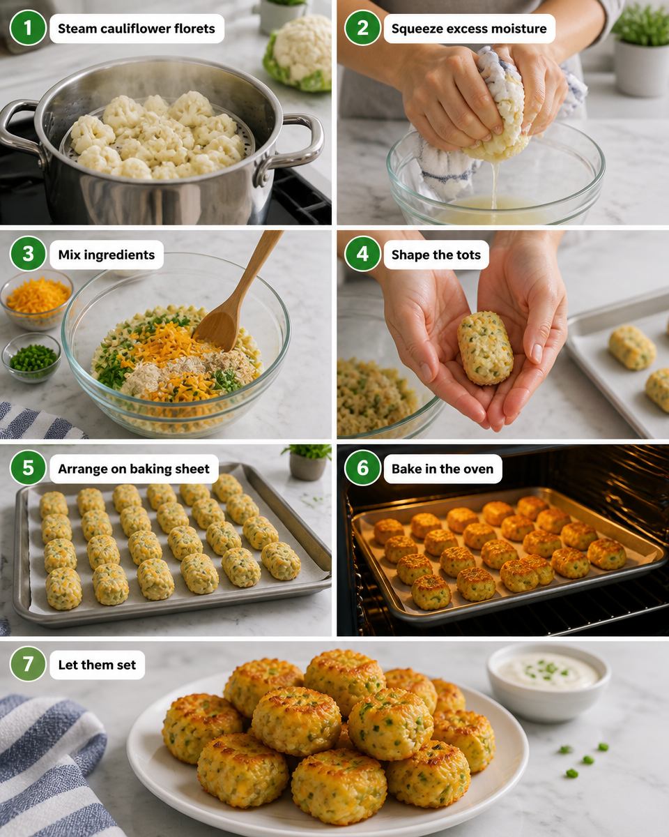 Cheesy Cauliflower Tots