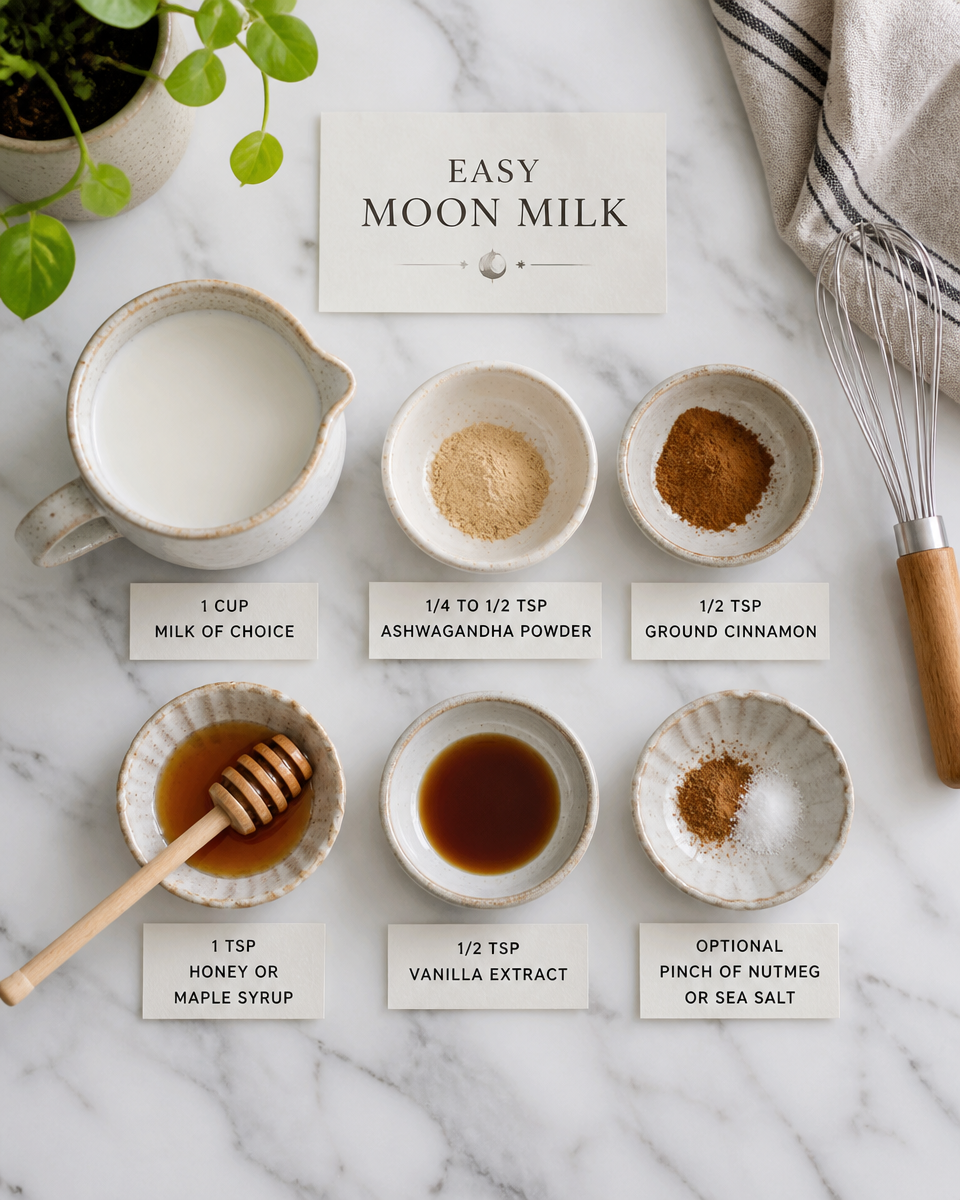 Easy Moon Milk — Ashwagandha Bedtime Drink