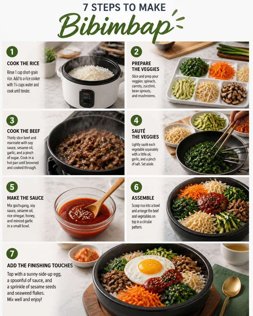 Easy Bibimbap — Korean Rice Bowl Ground Beef